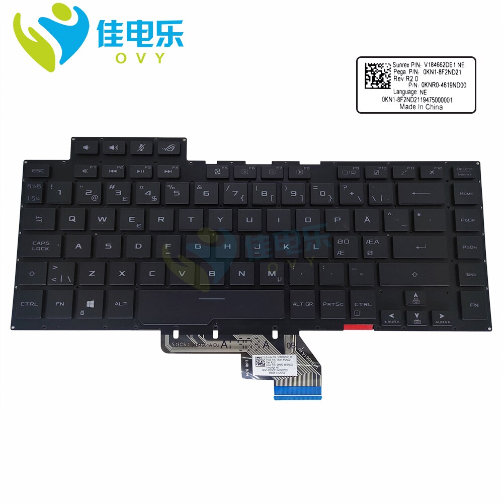 NE 븣 RGB Ʈ Ű Asus ROG Zephyrus GU502 GA502 GX502 ӿ Ʈ Ű, äο Ʈ 0kn-r0 4619ND00